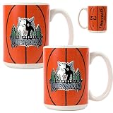 Minnesota Timberwolves NBA 2pc Ceramic Gameball Mug Set - Primary Logo