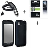 SAMSUNG Galaxy S VIBRANT T959 (T-Mobile) Black Gel Soft Skin Case + Screen  ....