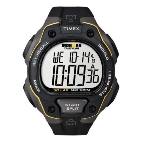 Timex Mens Traditional 50-Lap Ironman Watch, Color:Black/Yellow, OS