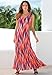 Roamans Women's Plus Size A Line Crinkle Maxi Dress