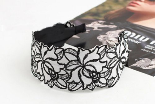 niceeshop(TM) Lady Women Girls Elegent Embroidery Lace Hair Band Hair Hoop With Rose Arabesquitic