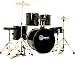 New Drum Set Black 5-Piece Complete Full Size with Cymbals Stands Stool Sticks