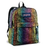 JANSPORT SUPERBREAK BACKPACK SCHOOL BAG - Black / Multi Reptile -9CT