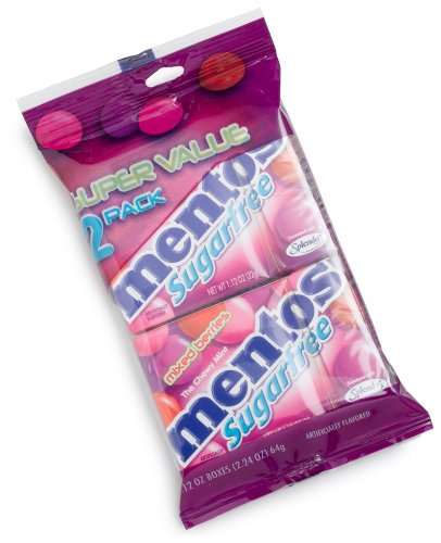 Mentos Sugar Free Mixed Berry Chewy Mints, 12-Count, 2-Box Packages (Pack of 12) by Mentos