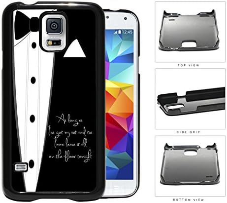 Fancy Black White Suit and Tie As Long As I've Got My Suit and Tie Justin Timberlake Song Lyrics Hard Plastic Snap On Cell Phone Case Samsung Galaxy S5 SM-G900
