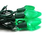Good Tidings Holiday Light Set 17 Feet Long with 25 Green C7 LED Lights