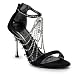 JEWEL-46 4 Inch Women's Sexy High Heel Shoes Sandals With Rhinestone Black PLEASER
