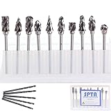 SPTA 10Pcs Double Cut Tungsten Carbide Rotary Burr SET 1/8" (3mm