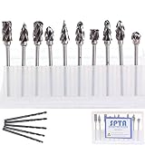 SPTA 10Pcs Double Cut Tungsten Carbide Rotary Burr SET 1/8" (3mm 