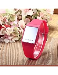 Youyoupifa Sliver Dail Peachblow Silicone Band LED Digistal Sports Watch(Unisex)
