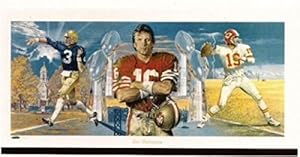49ers Joe Montana Signed 16x34 Collector Litho UDA & - PSA/DNA Certified - Autographed NFL Art