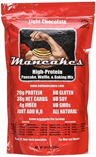 Mancakes High Protein Pancake Waffle and Baking Mix, Light Chocolate, 25.4 Ounce by Mancakes