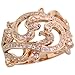 14 Karat Rotgold Wirbel Ring, mit 0.50 Karat Brilliantschliff Diamanten, (16mm) breit