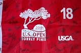 2008 U.S. Open flag autographed by 41 (Ernie Els, Jim Furyk, Sergio Garcia, Trevor Immelman, Zach Johnson, Geoff Ogilvy, Vijay Singh, Mike Weir etc)