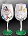 Bottom's Up 15-Ounce Fore Handpainted Wine Glass