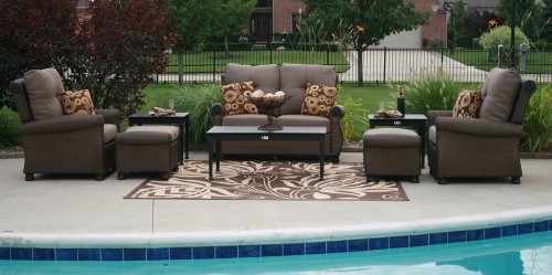 5 O7online And Cheap The Giovanna Collection All Weather Wicker Cast Aluminum Patio Furniture Deep Seating Set With Loveseat Search Shop Time Deals
