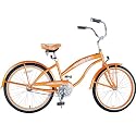 Kids bike girls orange extended frame beach cruiser 24 inch