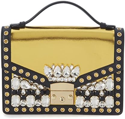 Gedebe Women's Borsa A Spalla Gedebe Chelsea In Pelle Laminata Oro Gold