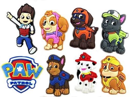 8 pcs Puppy Power (Paw Patrol) shoe Charms by Shoe Charmers