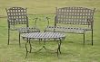 Santa Fe Iron Settee Set of Three (Matte Brown) (41"W x 36"H x 19"D)
