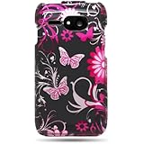 CoverON&reg; Hard Cover Case with Pink Butterfly Design for Kyocera Event With PRY- Triangle Case Removal Tool
