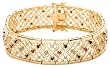 Yellow Gold Overlay Sterling Silver Sapphire, Emerald & Ruby Diamond Accent Bracelet, 7.5"