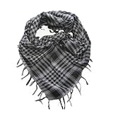 Trendy Plaid & Houndstooth Check Soft Square Scarf - Different Colors Available, Gray & Black