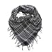 Trendy Plaid & Houndstooth Check Soft Square Scarf - Different Colors Available, Gray & Black