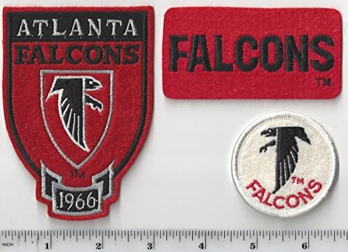Set of 3 Vintage 1980s Atlanta Falcons Patch Shield/ Block/ Circle
