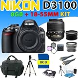 Nikon D3100 D-3100 Digital SLR Camera w/ Nikon 18-55mm F/3.5-5.6g Vr Af-s D ....