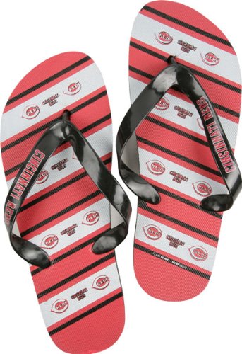 Cincinnati Reds Thematic Striped Flip Flop