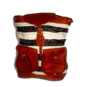 Extra 50% Off Genuine Leather and Wool Backpack Shoulder Bag Handbag Purse LBP_MULTISTRIPWL_SM3