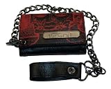 WAL83 Tool Red Face Parabola Trifold Leather Wallet With Chain