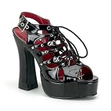 5 Inch Chunky Heel Sexy Shoes Platform Strappy Shoe Open Toe Sexy Shoes Black