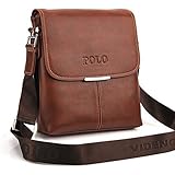 Man Brown Shoulder Bag Handbag Laptop Bags Composite Leather Casual Bag