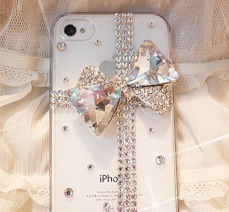 ◆3Dデコ盛り♪♪キラキラ♪ラインストーンケース/iphone5/アイフォン5/専用ケースカバー/ribbon②