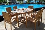 NEW TEAK Garden Furniture Round or oval Table 6 Chairs