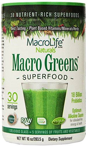Macro Greens Superfood - 18 Billion Non-Dairy Probiotic Cultures - Raw Green Superfood - Certified Organic Barley Grass Powder - 5+ Servings Of Fruits & Vegetables - America's Macro Greens Superfood - 18 Billion Non-Dairy Probiotic Cultures - Raw Green Superfood - Certified Organic Barley Grass Powder - 5+ Servings Of Fruits & Vegetables - America's