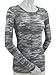 Kavio! Junior Camouflage Striped Burnout Twisted Crew Neck Long Sleeve