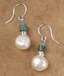 Turquoise and Pearl Earrings