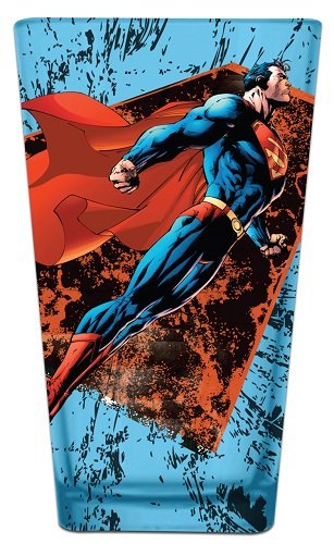 Superman Soars Blue Pint Glass