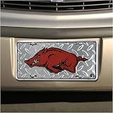Arkansas Razorbacks Diamond Metal License Plate