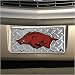 Arkansas Razorbacks Diamond Metal License Plate