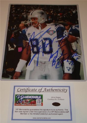 Alvin Harper Dallas Cowboys Autographed/Hand Signed 8 x 10 Photo