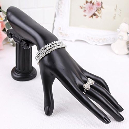 KingsTop Jewelry Ring Bracelet Necklace Hanging Mannequin Hand Display Holder Stand Rack (Black)