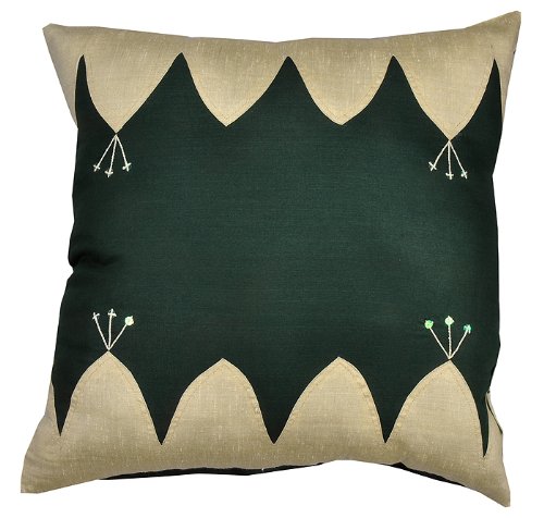 Imagen 2 de Bordado a mano y Trabajo Patch Cojín Silk Set Tamaño 18 x 18 pulgadas Juego de 3 piezas