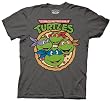 Mens Teenage Mutant Ninja Turtles Pizza 4 Faces T-shirt