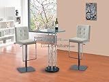 Modern Furniture Glass and Chrome Bar Table w/ Two Matching Commercial Grad ....