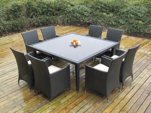 Buy Ohana Outdoor Patio Wicker Furniture Square 9pc All Weather
