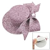 Ladies Pink Rhinestone Decor Glittery Bowknot Hat Hair Clip
